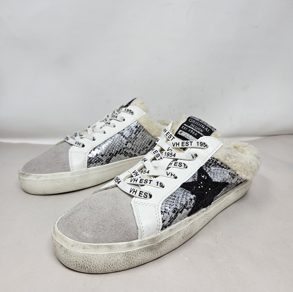 Vintage Havana Slip On on Sneakers Sz 8.5 Heavenly Snake Print Faux Sherpa - Picture 3 of 13